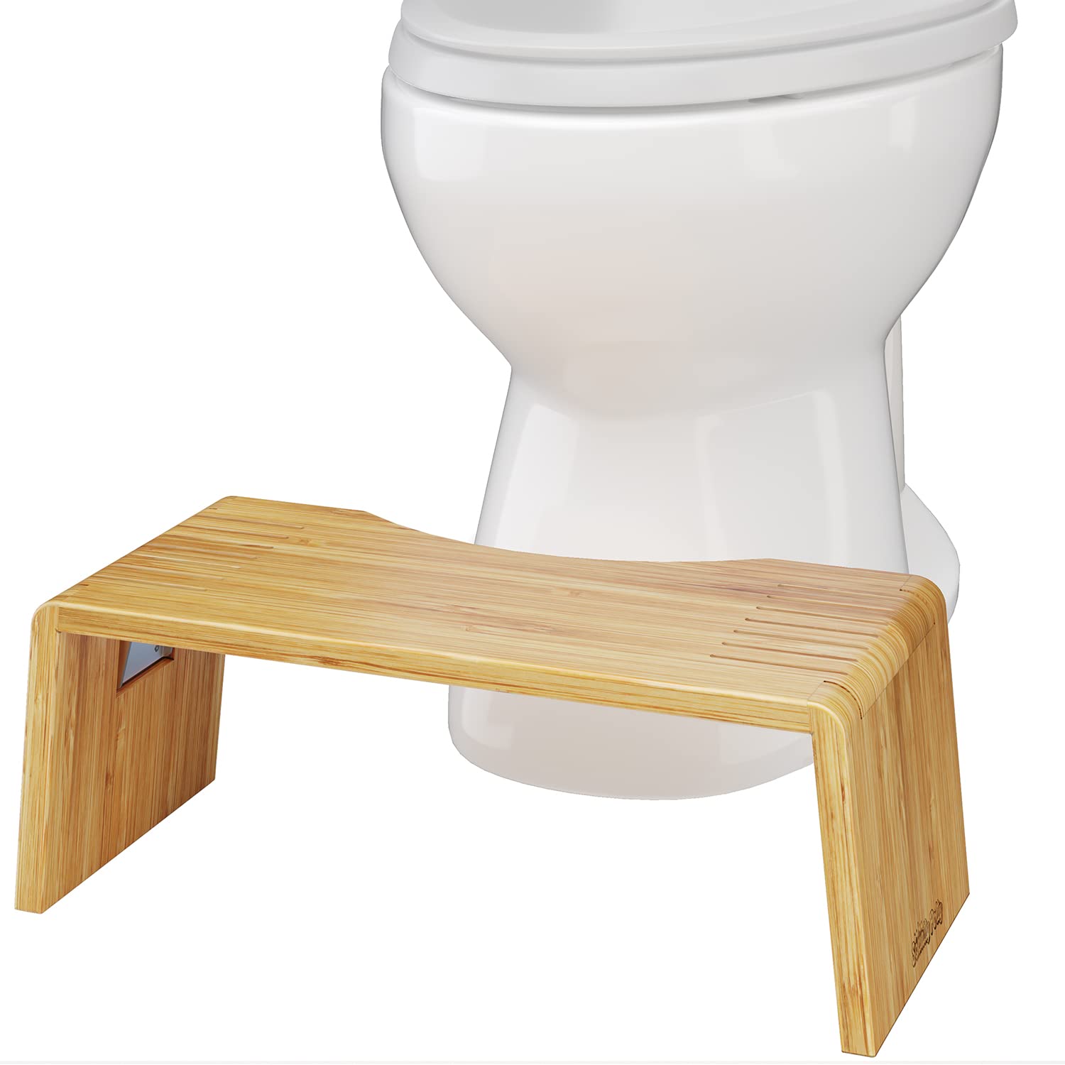 Squatty Potty Oslo Folding Bamboo Toilet Stool – 7 Inches, Collapsible Bathroom Stool for Kids and Adults – Brown, Portable and Space-Saving