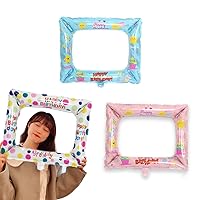 3Pcs Inflatable Selfie Frame Giant Photo Booth Frame Blow Up Photo Booth Props Accessories for Birthday Party