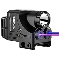 Red Green Blue Purple Laser Beams with 600 Lumens Flashlight for Pistols, 3 in1 Laser Light Combo, Tactical Laser Flashlight USB Rechargeable Laser Sight, Strobe & Steady Flashlight for Picatinny Rail