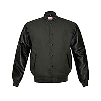 Superb Genuine Leather Sleeve Letterman College Varsity Men Wool Jackets