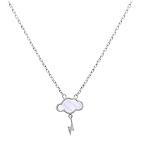 jewellerybox Sterling Silver Mother of Pearl Lightning Cloud Necklace