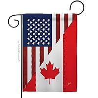Breeze Decor G158190 US Canada Friendship Flags of the World US Friendship Impressions Decorative Vertical Garden Flag 13