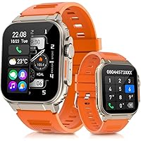 QflFdetall Smart Watch Super Series S8 Smartwatch 49 mm, 2.2 Inch Women and Men Fitness Exercise Watch Sports Mode Sleep Tracking Application IPX7 Orange Watch for iOS and Android