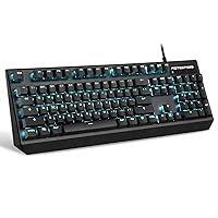 104 Keys Mechanical Keyboard with Blue Switch Ice Blue Light Backlit Anti-ghosting Keyboard for Gaming Office