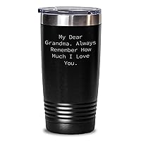 Cute I Love You Grandma Tumbler Gifts for Father's Day | 20oz/30oz Vacuum Insulated Tumbler with My Dear Grandma Quote