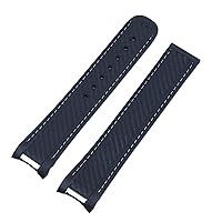 20mm Rubber Watch Band For Omega Strap Seamaster 300 AT150 Aqua Terra Ultra Light 8900 Steel Buckle Watchband Bracelets (Color : Blk White, Size : With Gold Buckle)