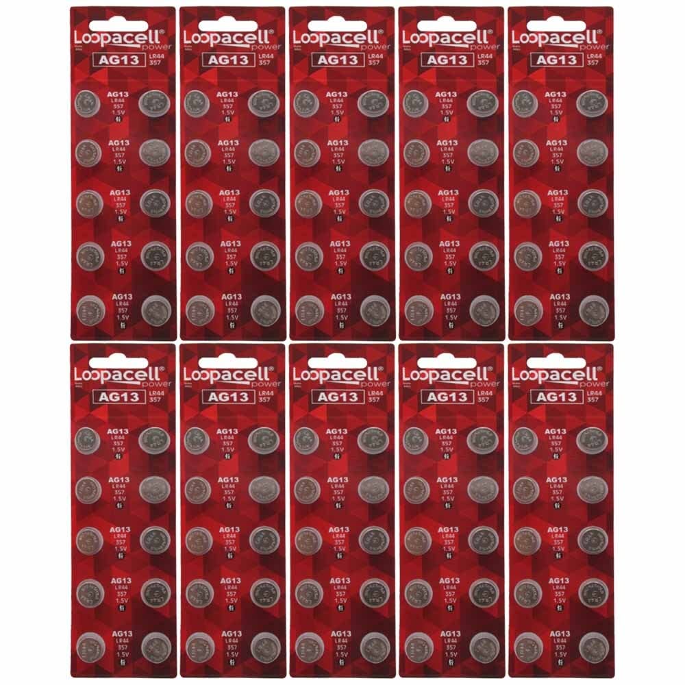 100 Pack LOOPACELL LR44 AG13 357 L1154 A76 Button-Cell Batteries