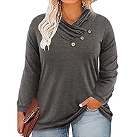 RITERA Plus Size Tops for Women Winter Oversized Shirt Long Sleeve Pullover Henley Tshirt