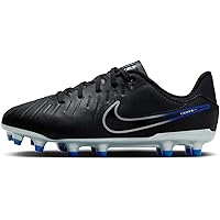 Nike Jr. Tiempo Legend 10 Academy Little/Big Kids' Multi-Ground Low-Top Soccer Cleats (DV4348-040, Black/Chrome-Hyper Royal) Size 5.5