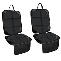Car Seat Protectors for Child Car Seats,2 Pack Leather Seats Protectors with Non-Slip Bottom Large Mesh Pockets,Waterproof Leather and Fabric Car Seats for SUV, Sedan, Trunk