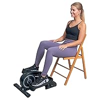 YYFITT Under Desk Elliptical Machine for Home Office, 2-in-1 Seated Standing Mini Elliptical with Silent Magnetic Resistance, Portable Eliptical with Big Display and Oversized Pedals