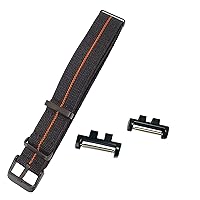 [RichieStrep] 20mm Nylon One Piece Watch Band Military Style Parachute Premium Striped Elastic Watch Strap for Casio GShock GMW-B5000 Metal Square