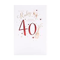 40th Wedding Anniversary Card for A Special Couple - Ruby Design - Thinking of You Range
