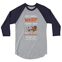 First Annual WKRP Turkey Drop Raglan Shirt - Thanksgiving Shirt - Funny Turkey Shirt - Unisex 3/4 Raglan Shirt