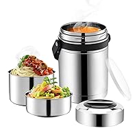 SSAWcasa Thermos for Hot Food, 3 Layered 61oz Insulated Food Thermos Jar, Large Soup Thermos for Adults, Wide Mouth Lunch Container, Stainless Steel Lunch Thermos Flask, Travel Thermal Lunch Bento Box