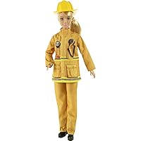 Barbie Careers Doll & Playset, Firefighter Playset with Blonde Fashion Doll, 1 Puppy Figure, Furniture & Accessories