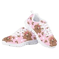 Running Shoe for Boys Girls, Lightweight Sneakers Breathable Walking Shoes for Little/Big Kid White Sole