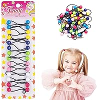 14 Pcs 12mm Ball Hair Ties Ponytail Holders Twinbead Bubble Balls Hair Accessories for Girls Kids Toddler (Azure/Yellow/Purple/Lime/Pink/White/Magenta)