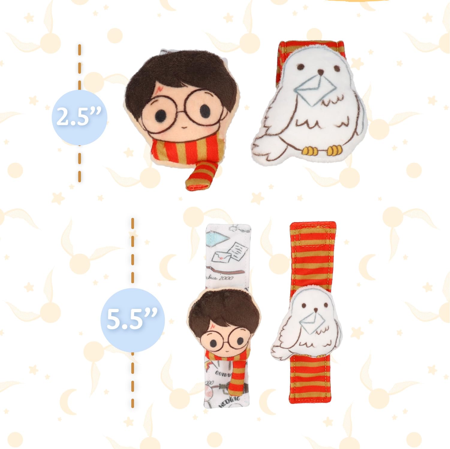 KIDS PREFERRED Harry Potter Hedwig Baby Infant Wrist Rattles with Hedwig Plush Rattle - Soft Baby Wrist Rattles Encourage Leaning Development Newborn to 12 Months Boys and Girls