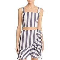 Women's Sequence Sleeveless Square Neck Cropped Stripe Top