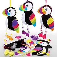 Baker Ross Puffin Decoration Sewing Kits - Pack of 3, Sewing Set for Children, Creative Activities for Kids, Ideal Arts and Crafts Project (FE199)