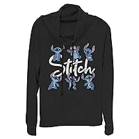 Disney Lilo Stitch Poses Women's Long Sleeve Cowl Neck Pullover