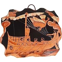 Ceramic Slab (20x17) cm,Red figure Pottery,Odysseus and the Sirens