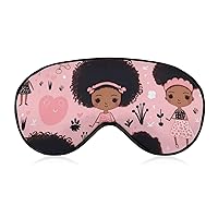 Cute African Black Girl Sleep Eye Mask Soft Blindfold Eye Cover with Adjustable Strap Night Eyeshade for Men Women
