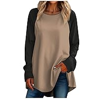 Tops for Women Trendy,Women's Casual Plus Sizelong Sleeved Round Neck Gradient Printing T-Shirt Top Pullover