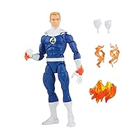 Marvel Hasbro Legends Series Fantastic Four Retro Human Torch 6-inch Action Figure Toy, Includes 5 Accessories