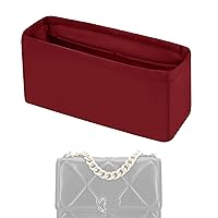 Purse Handbag Silky Organizer Insert Keep Bag Shape Fits Chanel 19 Flap 26/Jumbo 30/Maxi 36 Bags, Luxury Handbag Tote Lightweight Sturdy(19 Flap 26,Wine Red)