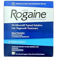 Rogaine for Men Hair Regrowth Treatment, Extra Strength Original Unscented, 2-Ounce Bottles (Pack of 3)