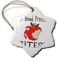 3dRose Funny Awareness Support Cause High Blood Pressure Mean Apple - Ornaments (orn-120542-1)