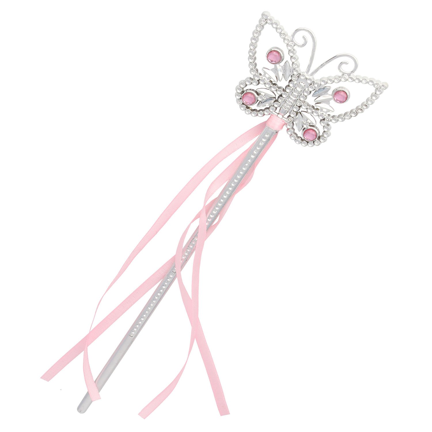 XiangGuanQianYing Princess Dress Up Princess Wands Tiaras and Crowns for Little Girls Butterfly Wand Set Pink