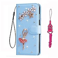 Huawei Y6s Case, Bling Wallet Case with Strap, Flip Leather Card Holder Folding Stand Wallet Case Full Body Protective Glitter Purse Case with Money Pocket for Huawei Y6s (#13)