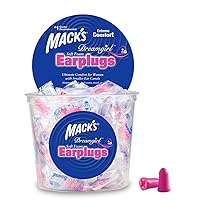Mack's Dreamgirl Soft Foam Earplugs, 100 Pair, Pink - 30dB NRR, 33dB SNR - Individually Wrapped - Small Ear Plugs for Sleeping, Snoring, Studying, Loud Events, Traveling and Concerts