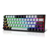 Wireless Mechanical Keyboard, E-YOOSO Bluetooth/2.4G/USB-C 60% Portable Rechargeable 63 Keys Gaming Keyboard, Compact RGB Hot Swappable Mechanical Keyboard with Linear Red Switches for Windows/Mac