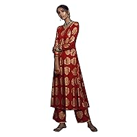 Indian Kurti for Womens With Pant | Rayon Foil Printed Kurta Kurtis Dress For Women Tops Dress