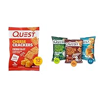 Cheese Crackers & Protein Chips Variety Pack, (BBQ, Cheddar & Sour Cream, Sour Cream & Onion), High Protein, Low Carb, 1.1 Ounce (Pack of 12)