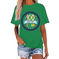 100 Days of School Shirt Teacher T Shirt for Women Funny Teaching Heart Graphic Tee Tops Teacher Day Gift Shirts