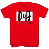 The Simpsons Duff Beer Logo Adult Red T-Shirt