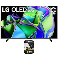 LG OLED42C3PUA OLED evo C3 42 Inch HDR 4K Smart OLED TV 2023 (Renewed) Bundle with 2 YR CPS Enhanced Protection Pack