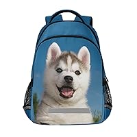 Husky Dog Puppy Backpacks Travel Laptop Daypack School Book Bag for Men Women Teens Kids