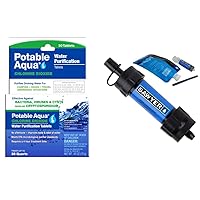 Potable Aqua Water Purification Tablets + Sawyer MINI Water Filtration System