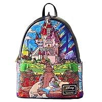 Loungefly Disney Princess Castle Series Belle Womens Double Strap Shoulder Bag Purse, One Size, Multicolor
