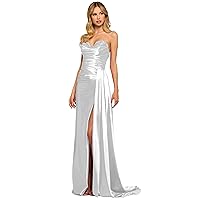 Spandex Prom Dresses Sleeveless Lace Applique Long Homecoming Dresses Off Shoulder High Split Cocktail Dresses