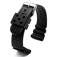 Silicone Watchband For S-eiko Classic No. 5 Watches Diving Waterproof Bracelet 22mm Black Mens Rubber Watch Strap
