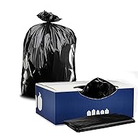 Plasticplace - W14LDB 12-16 Gallon Trash Bags │ 1.2 Mil │ Black Garbage Can Liners │ 24