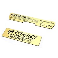 New Creative GBA Metal Sticker Brass Back Paster A Pair Replacement, for Gameboy Advance Handheld Console, Rustproof Carving Rear Bottom Shell Label Copper Stickers w/ Adhesive Tape