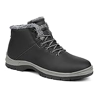 Mens Winter Snow Boots Water Resistant Warm Fur Lined Anti Slip Work Ankle Shoes Casual Lightweight Hiking Outdoor Trekking Boot